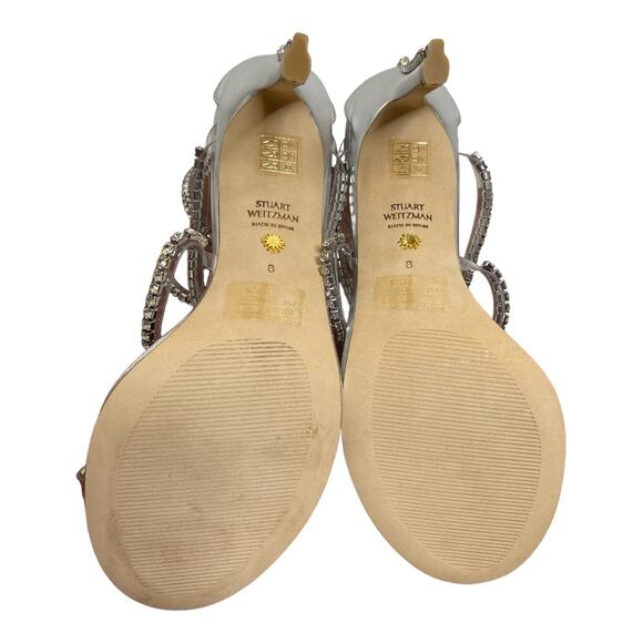 Stuart Weitzman Nudistglam 100 Gladiator Stiletto Heeled Sandal Clear Size 8 - Picture 13 of 15